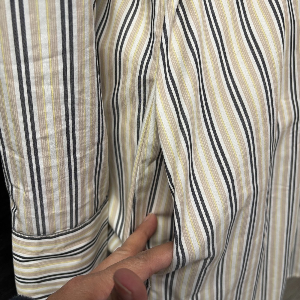 Calvin‎ Klein 4 Striped Button Down Shirt Dress Belted Knee Length - Picture 6 of 10